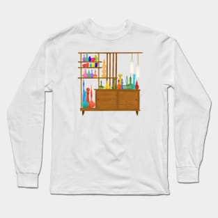 Mid century shelf with colored glass Long Sleeve T-Shirt